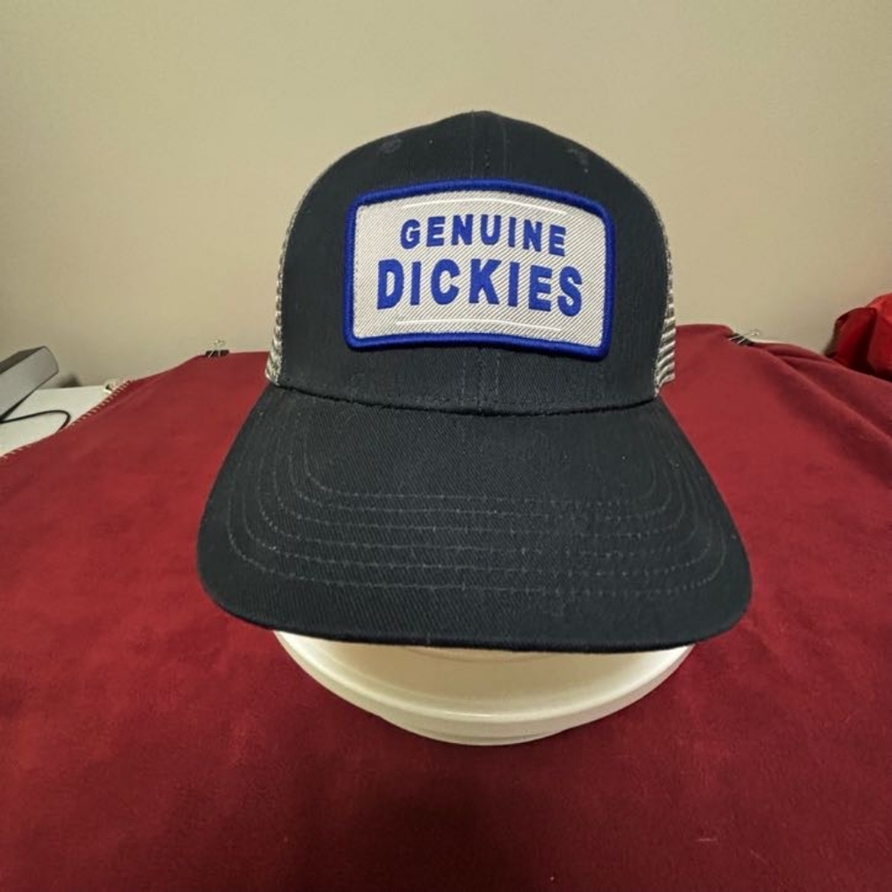 Genuine Dickies Cap Hat Adult Trucker Mesh Snapback Blue Gray Poly Cotton